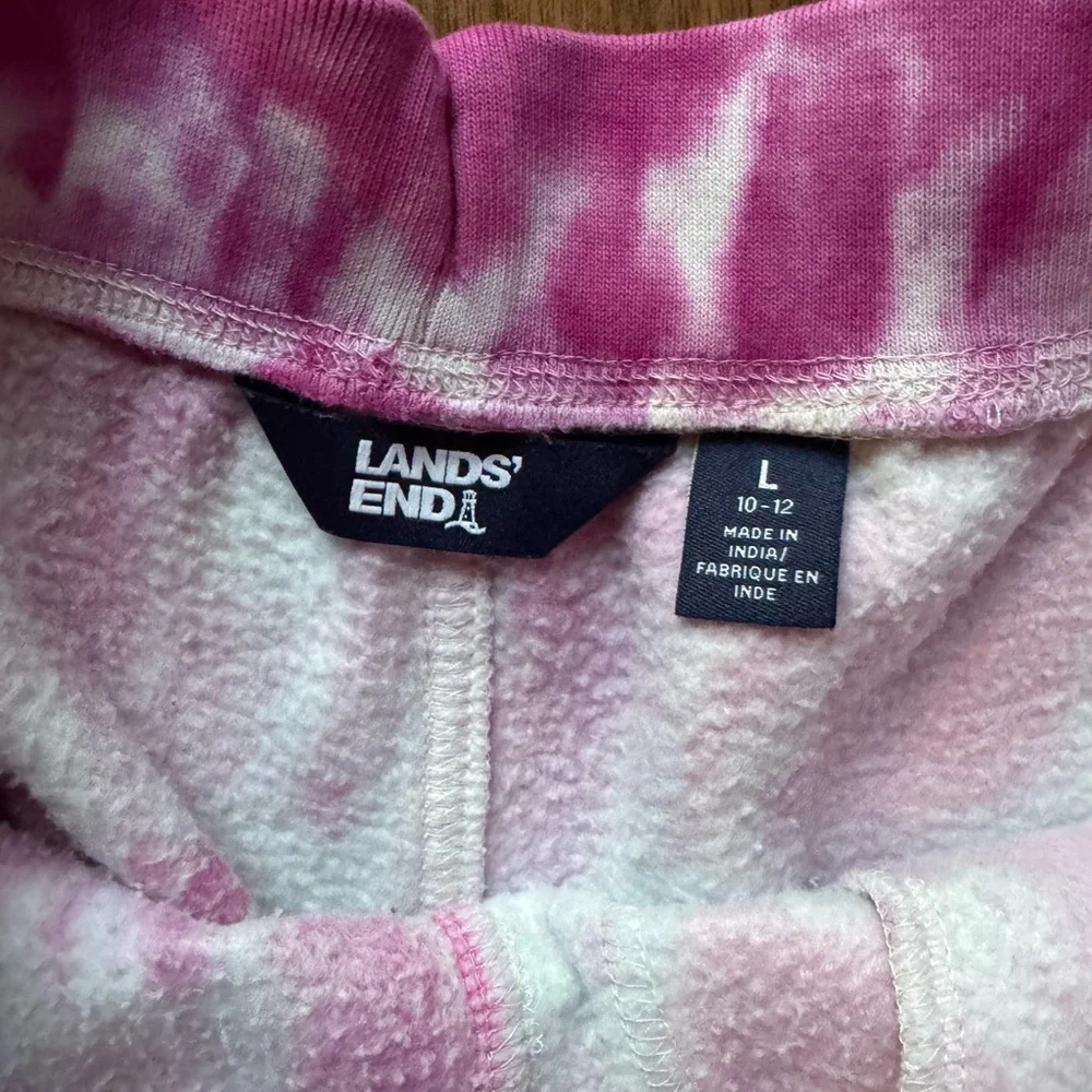 Lands’ End‎ Tie Dye Jogger Pants Pink Tie Dye, Girls Size LRG 10 12 Sweatpants - Picture 4 of 5